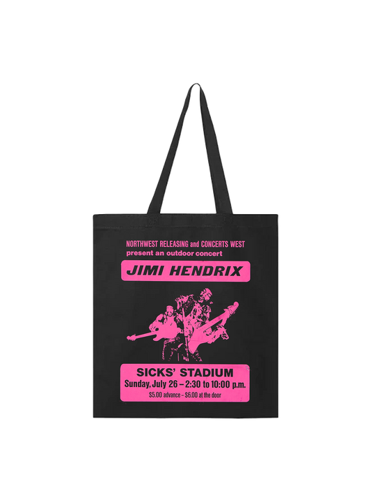 JIMI HENDRIX JULY 26 CONCERT BLACK TOTE