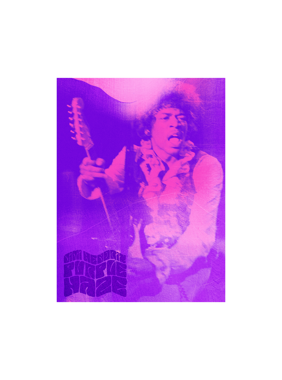 Purple Haze Guitar Lithograph