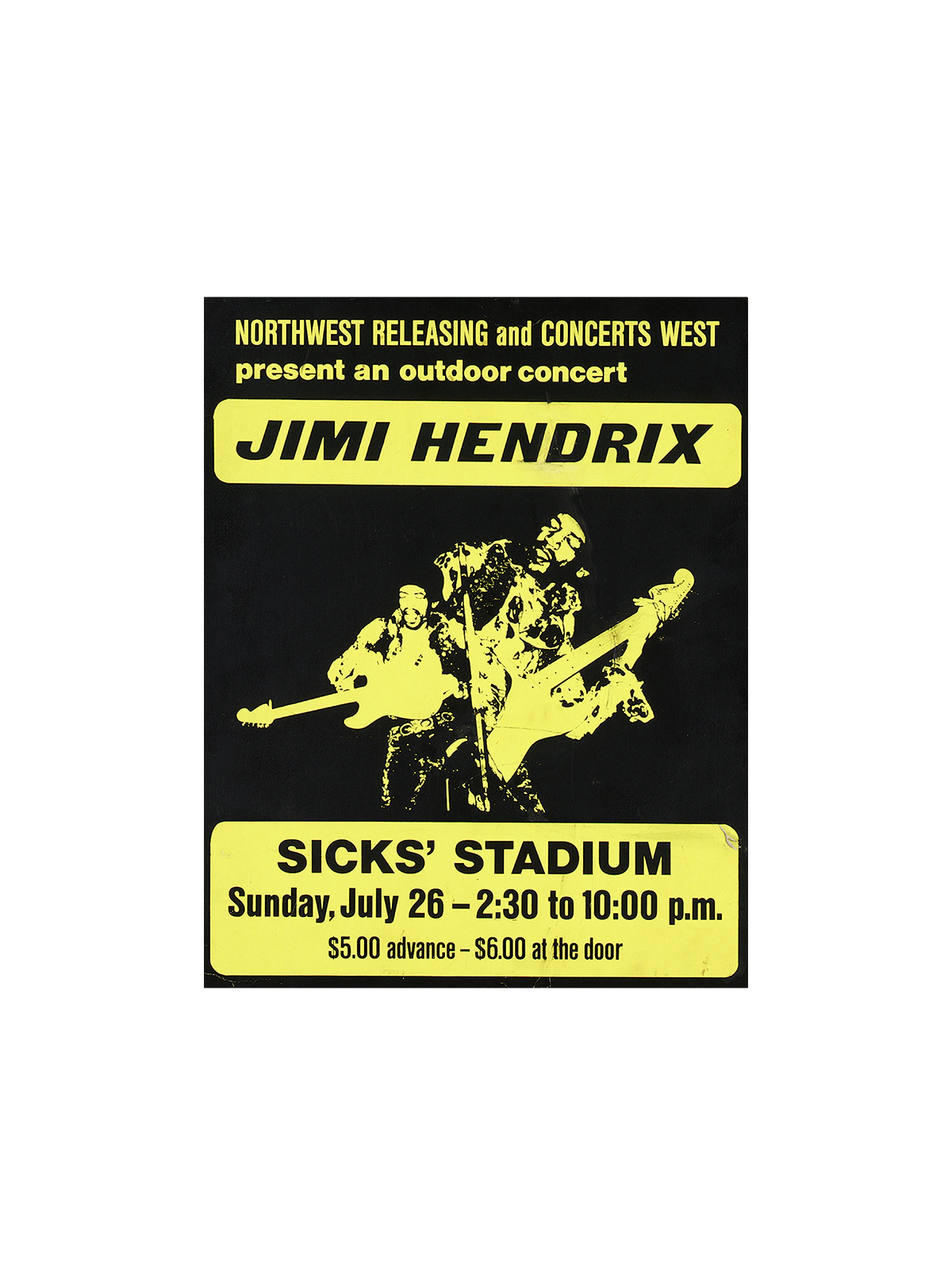 JIMI HENDRIX JULY 26 CONCERT LITHOGRAPH