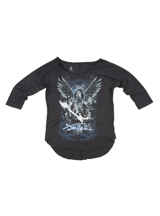 Grey Dolman Wing Guitar Tee